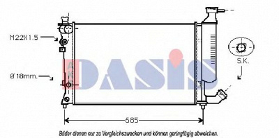 AKS DASIS 060003n -  Радиатор, охлаждение двигателя